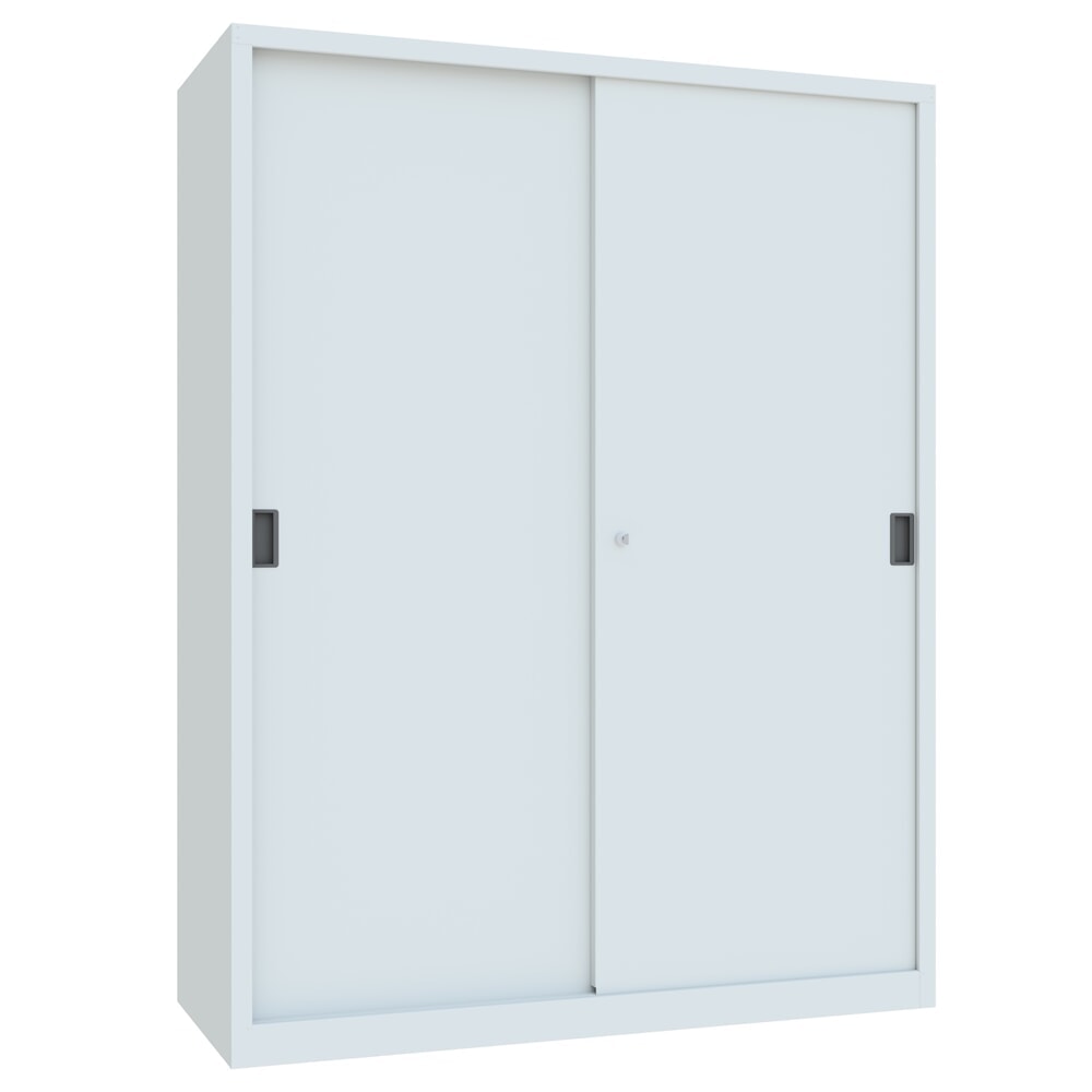Produktabbildung Nr. 2: PAVOY Schiebetürenschrank mit 8 Fachböden + Trennwand, HxBxT 1.950 x 1.500 x 600 mm, lichtgrau, lichtgrau