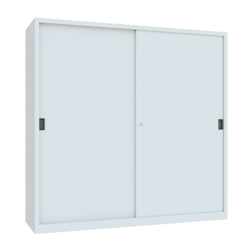 Produktabbildung Nr. 2: PAVOY Schiebetürenschrank mit 8 Fachböden + Trennwand, HxBxT 1.950 x 2.000 x 600 mm, lichtgrau, lichtgrau