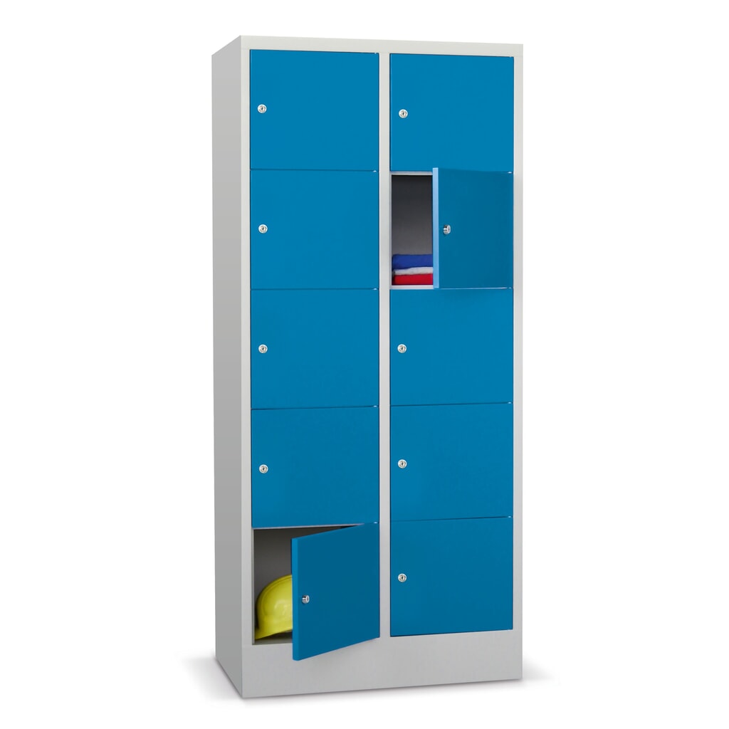 Produktabbildung Nr. 3: PAVOY Schliessfachschrank mit Zylinderschloss, 2 x 5 Fächer, HxBxT 1.850 x 600 x 500 mm, lichtgrau, lichtgrau