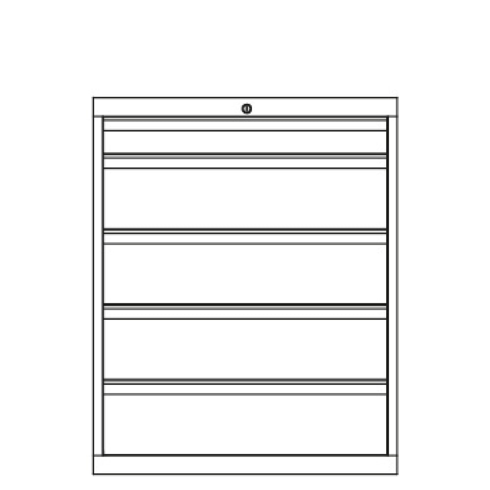 Produktabbildung Nr. 3: PAVOY Schubladenschrank, Höhe 1.000 mm, Schubladen 1x100 + 4x200 mm, Breite 1.023 mm, reinweiss, reinweiss