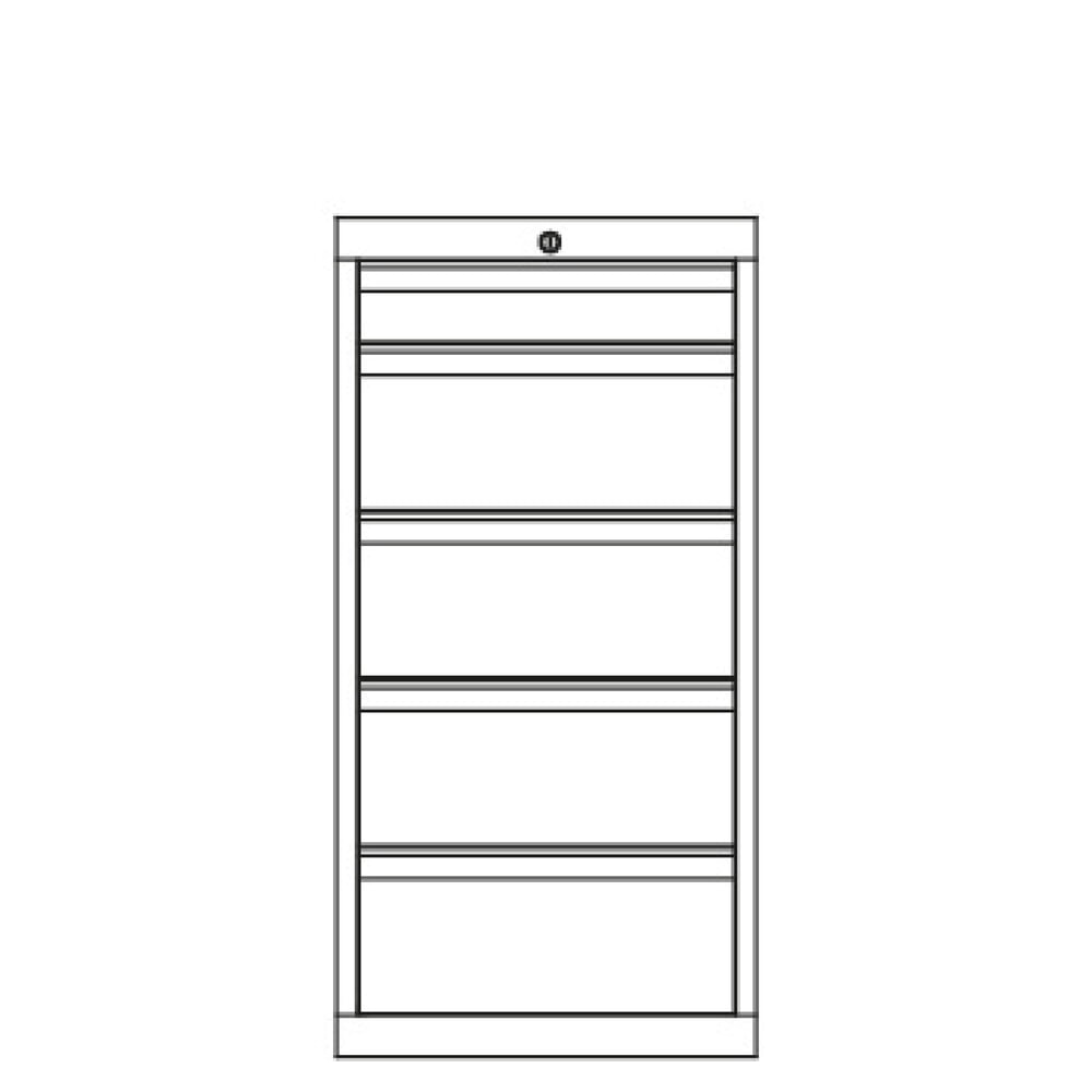 Produktabbildung Nr. 3: PAVOY Schubladenschrank, Höhe 1.000 mm, Schubladen 1x100 + 4x200 mm, Breite 500 mm, lichtgrau, enzianblau