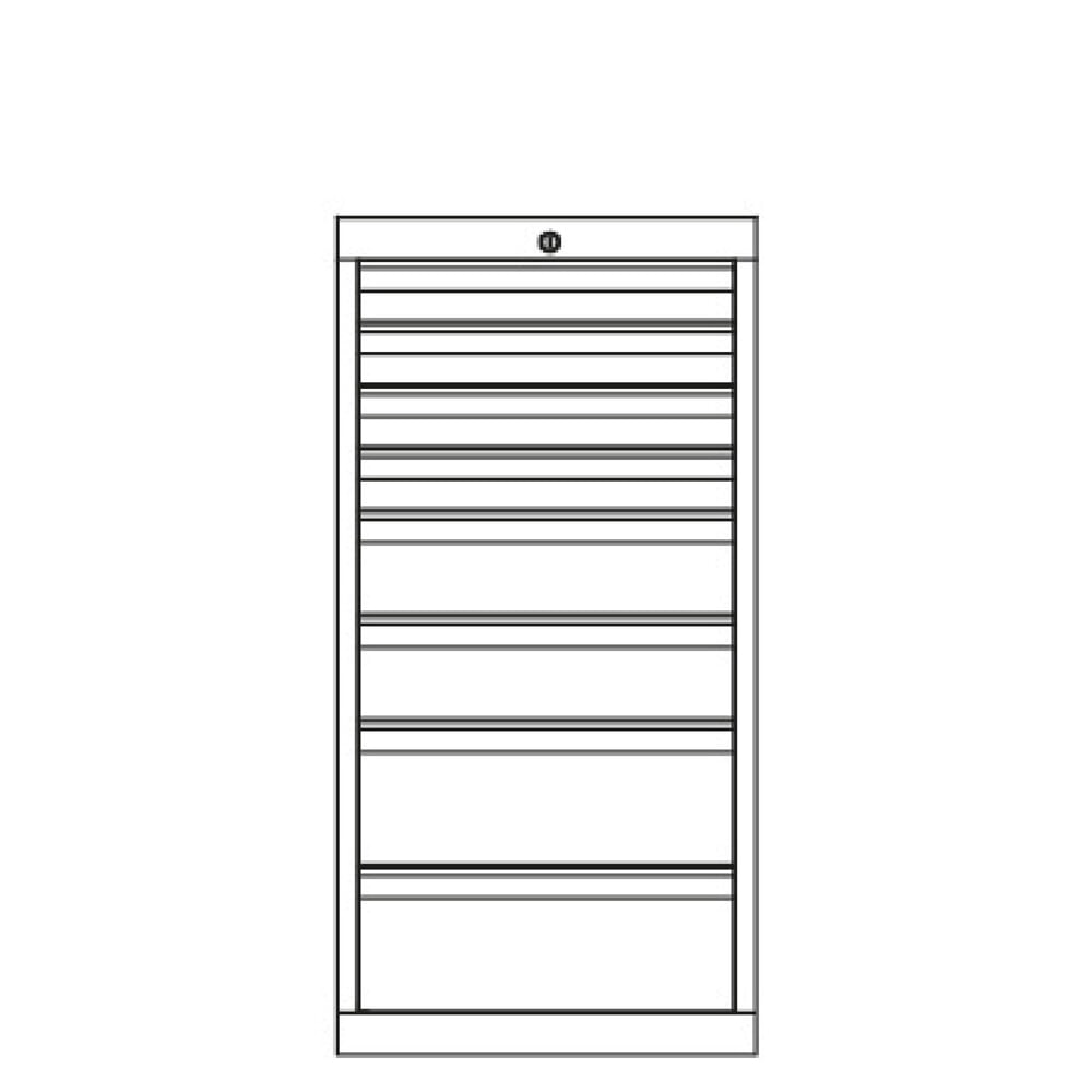 Produktabbildung Nr. 3: PAVOY Schubladenschrank, Höhe 1.000 mm, Schubladen 5x75 + 3x125 + 1x150 mm, Breite 500 mm, lichtgrau, enzianblau