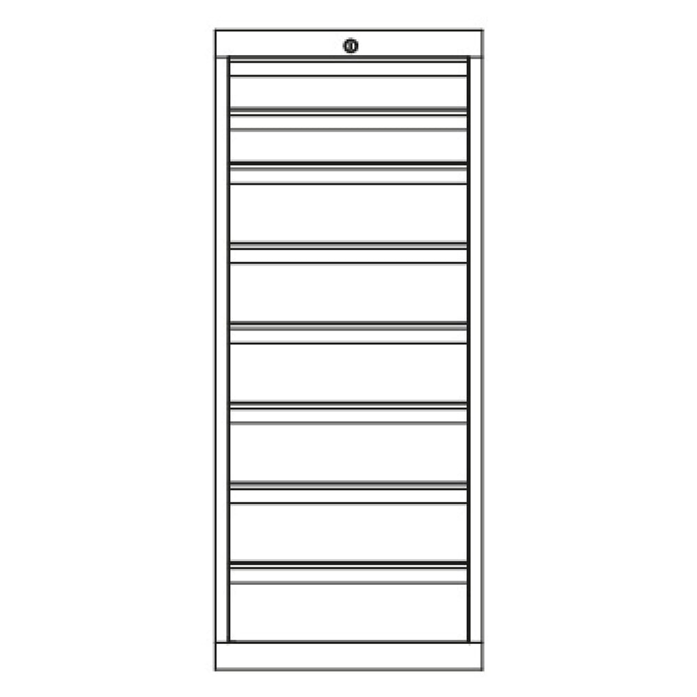 Produktabbildung Nr. 5: PAVOY Schubladenschrank, Höhe 1.200 mm, Schubladen 2x100 + 6x150 mm, Breite 500 mm, lichtgrau, lichtgrau
