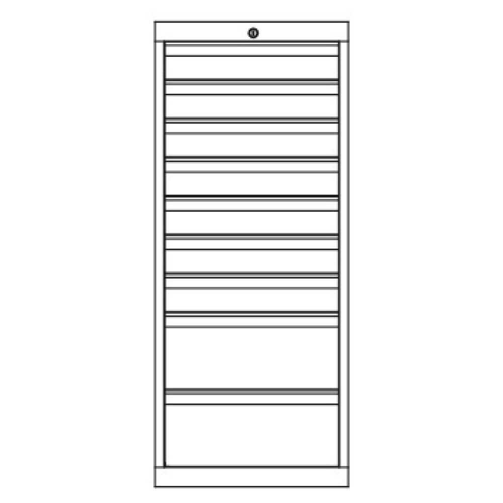 Produktabbildung Nr. 5: PAVOY Schubladenschrank, Höhe 1.200 mm, Schubladen 7x100 + 2x200 mm, Breite 500 mm, lichtgrau, lichtgrau