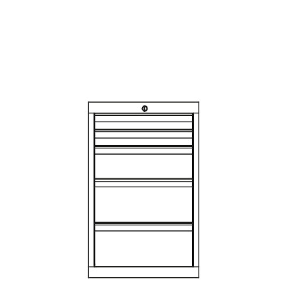 Produktabbildung Nr. 3: PAVOY Schubladenschrank, Höhe 800 mm, Schubladen 2x70 + 1x150 + 2x200 mm, Breite 500 mm, lichtgrau, rubinrot