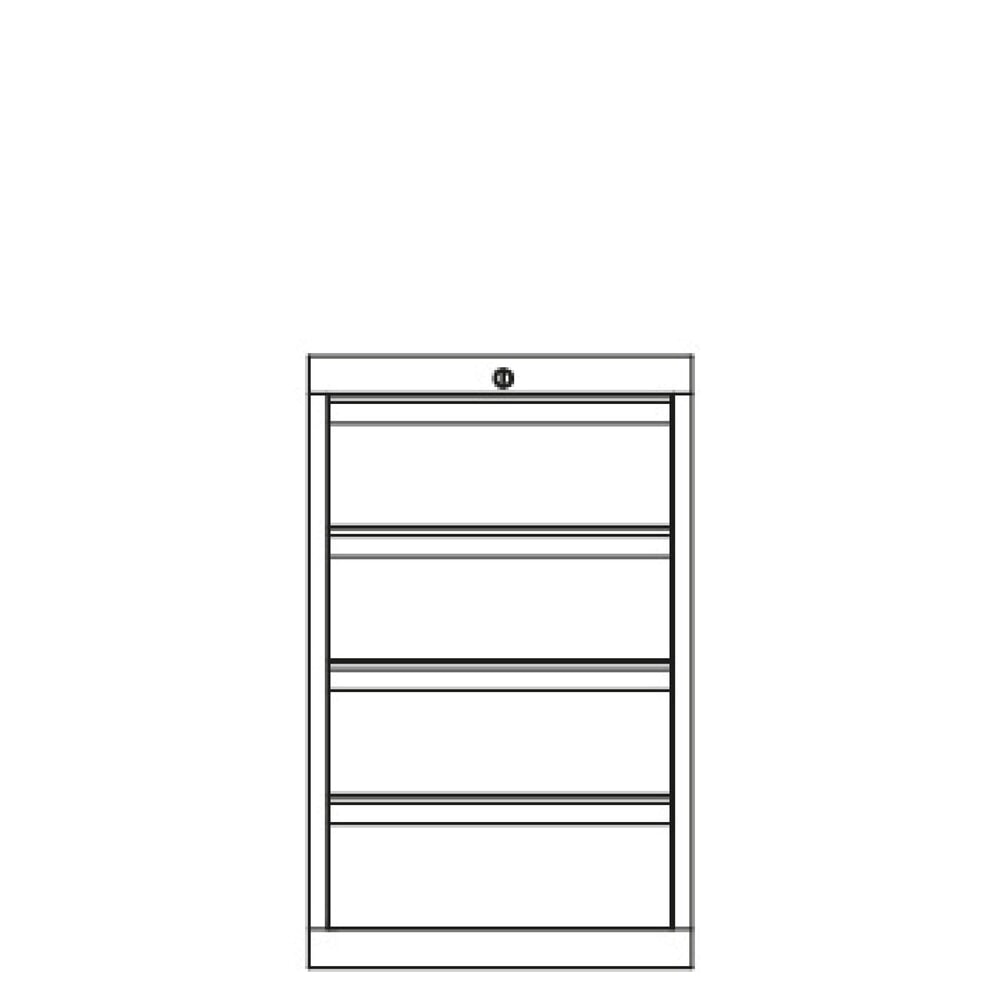 Produktabbildung Nr. 6: PAVOY Schubladenschrank, Höhe 800 mm, Schubladen 4x175 mm, Breite 500 mm, lichtgrau, lichtgrau