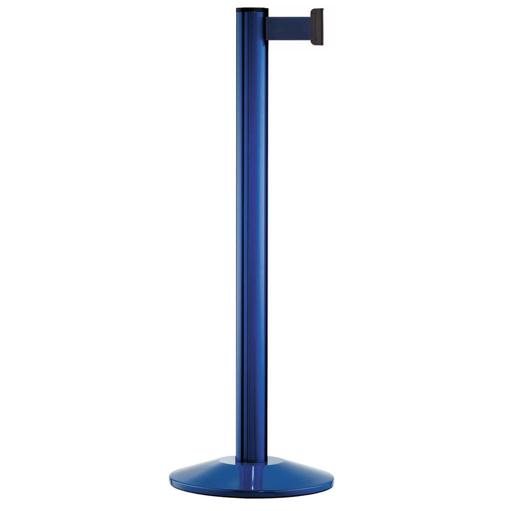 Produktabbildung: Personen-Leitsystem Classic, Ständer blau, Gurtfarbe dunkelblau
