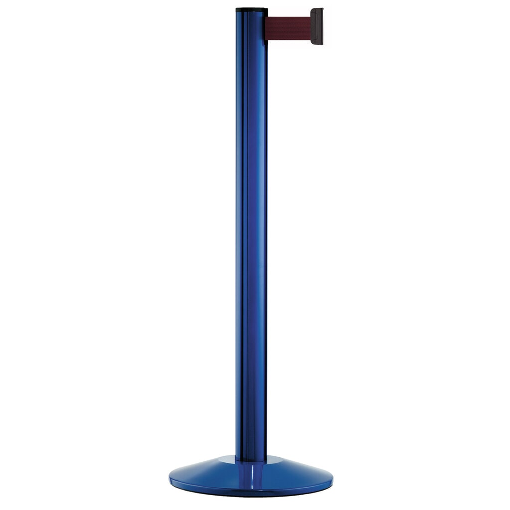 Personen-Leitsystem Classic, Ständer blau, Gurtfarbe bordeaux Produktabbildung: Personen-Leitsystem Classic, Ständer blau, Gurtfarbe bordeaux