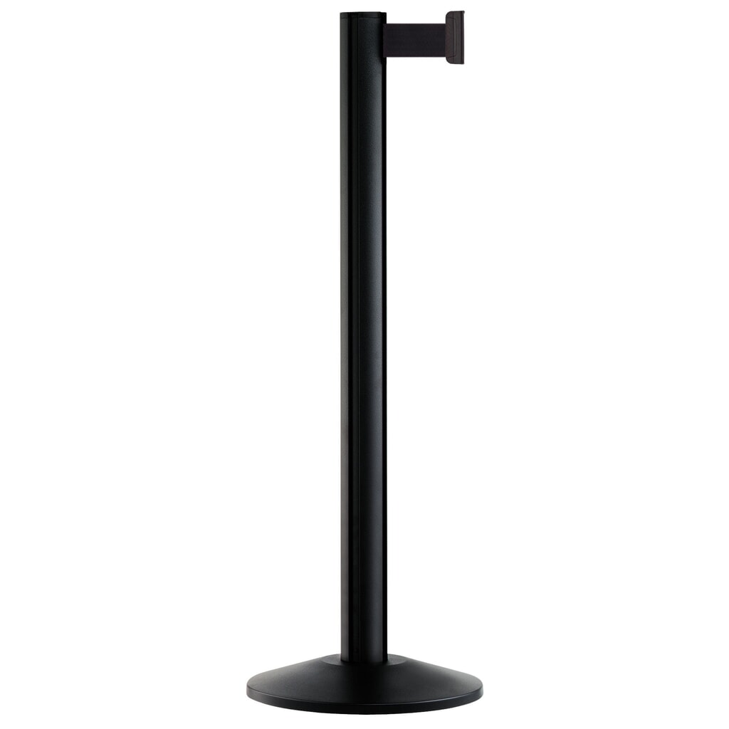Produktabbildung: Personen-Leitsystem Classic, Ständer schwarz, Gurtfarbe schwarz