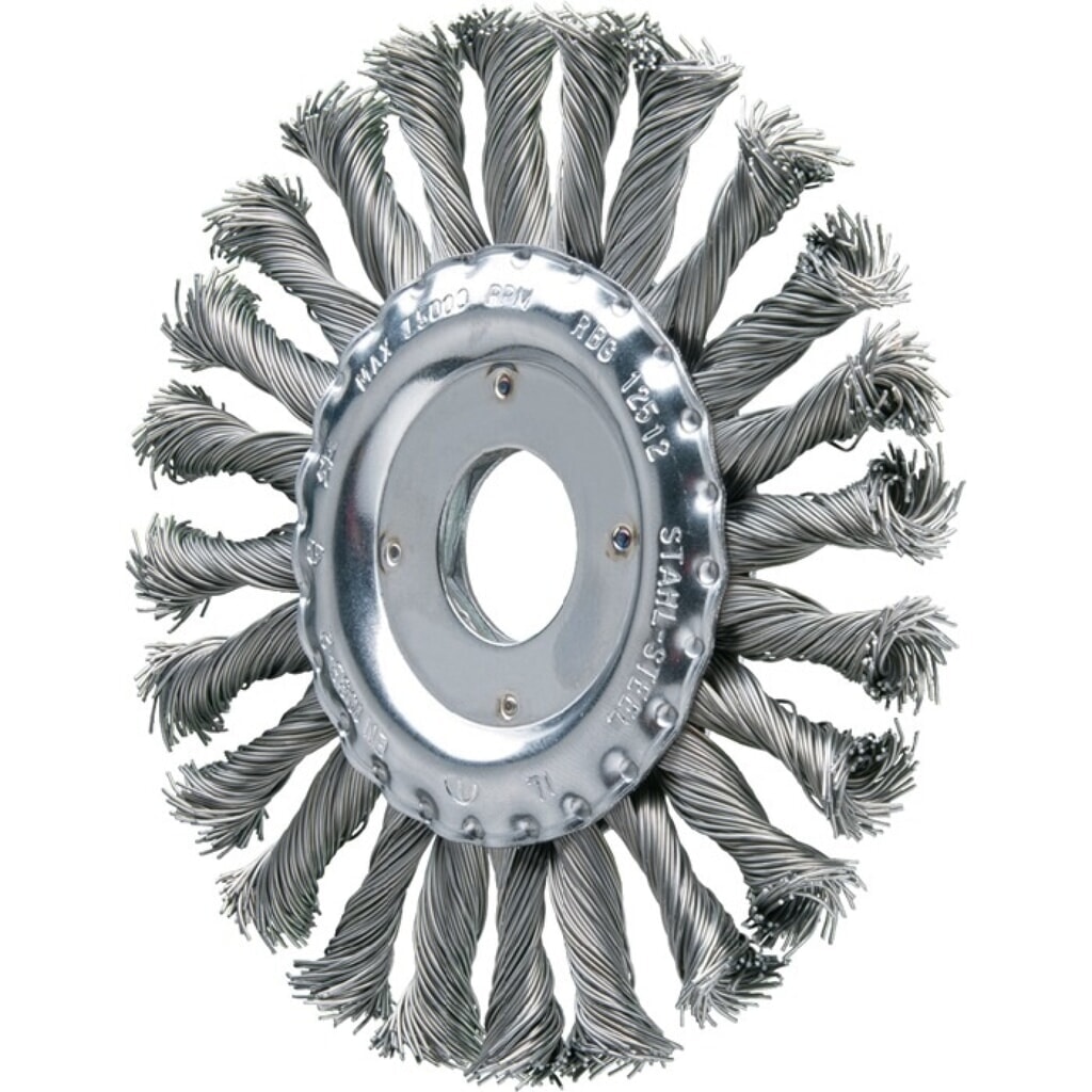 PFERD Rundbürste RBG 12512/22,2 CT ST 0,50, Stahl 12 mm, Ø 125 mm Drahtstärke 0,5 mm, 12500 min-¹ Produktabbildung: PFERD Rundbürste RBG 12512/22,2 CT ST 0,50, Stahl 12 mm, Ø 125 mm Drahtstärke 0,5 mm, 12500 min-¹