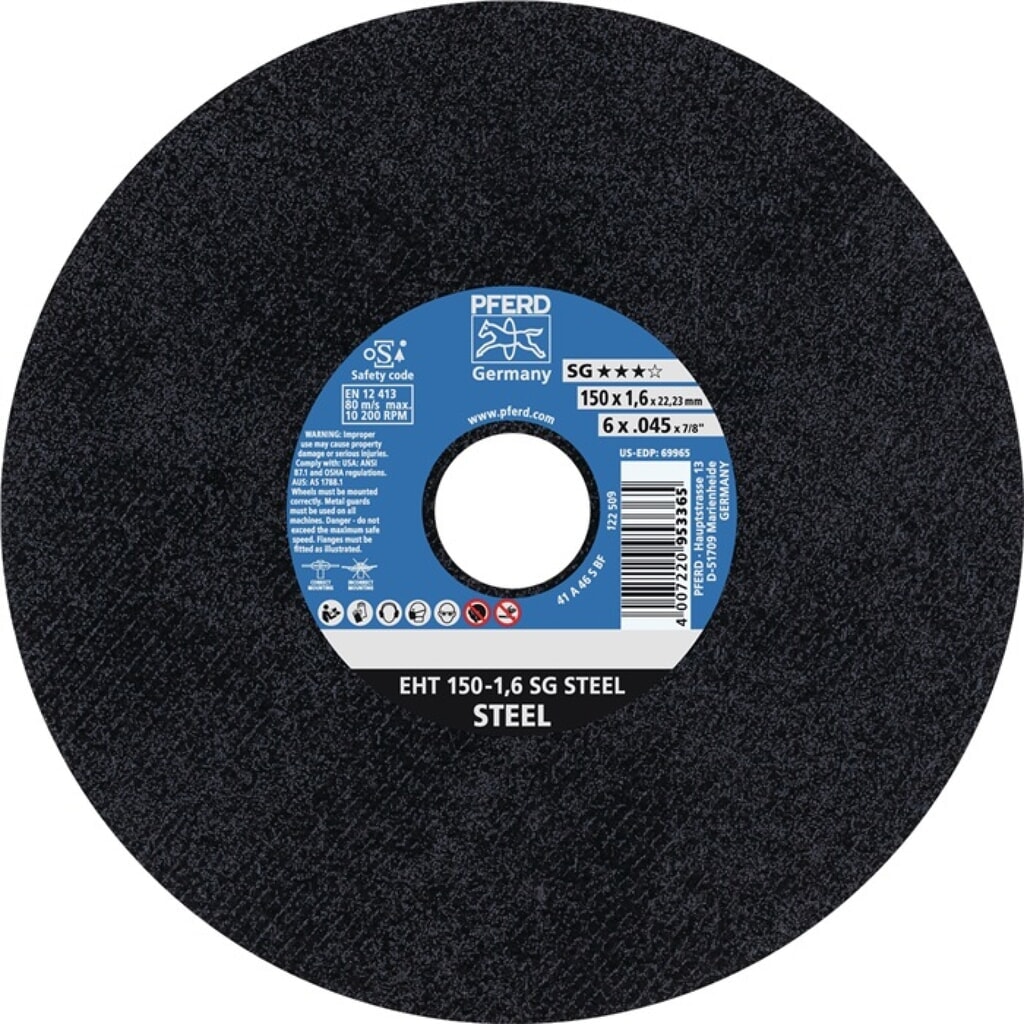 Produktabbildung: PFERD Trennscheibe SG STEEL D125x1mm ger.STA Bohr.22,23mm
