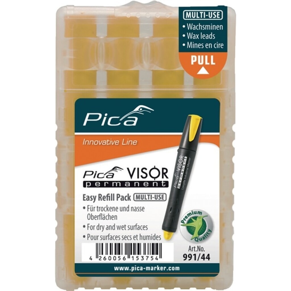 Produktabbildung: PICA Minenset Visor permanent, wasserfest, 4x gelb, 4 Minen / Set