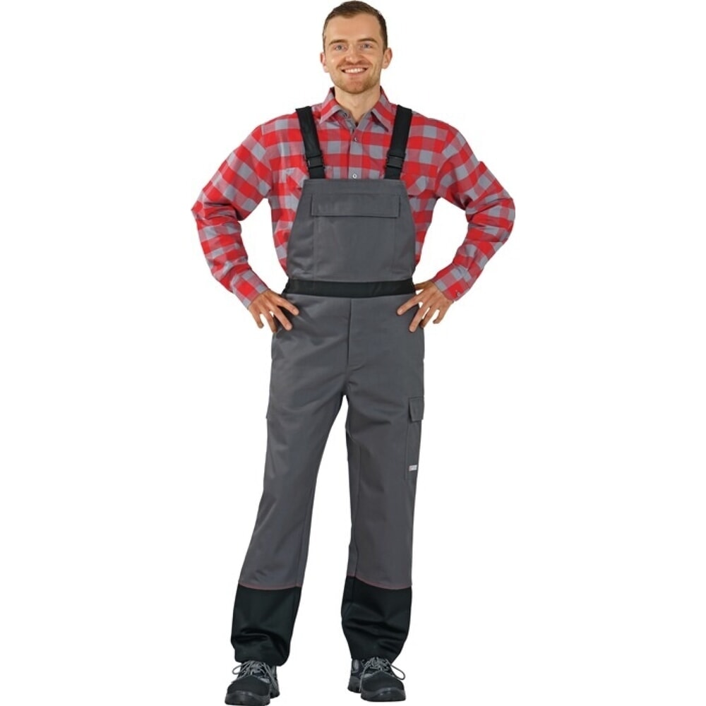Produktabbildung: PLANAM Schweisserschutzlatzhose Weld Shield, grau/schwarz, Grösse 50