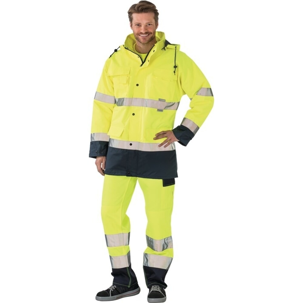 Produktabbildung: PLANAM Warnschutzparka Gr.L gelb/marine PLANAM