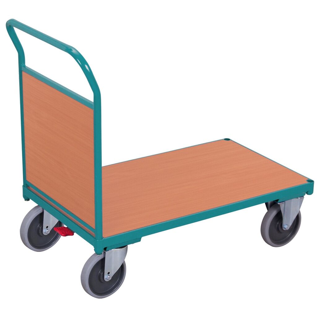 Plattformwagen Ameise®, mit Stirnwand, Ladefläche BxT 500 x 880 mm, mit Zentralbremse Produktabbildung: Plattformwagen Ameise®, mit Stirnwand, Ladefläche BxT 500 x 880 mm, mit Zentralbremse