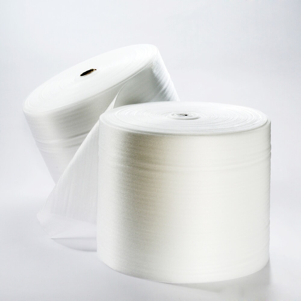 Produktabbildung: Polstermaterial aus PE-Schaumfolie, perforiert, Rolle, Stärke 1 mm, 500 lfm
