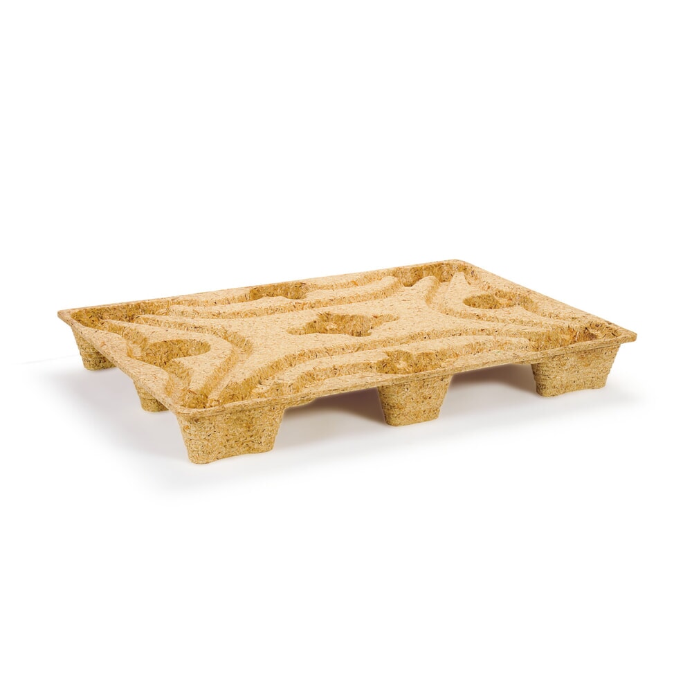 Produktabbildung: Pressholz-Palette, EURO-Format, LxB 1200x 800 mm, dyn. TK 1250 kg, 6 Füsse
