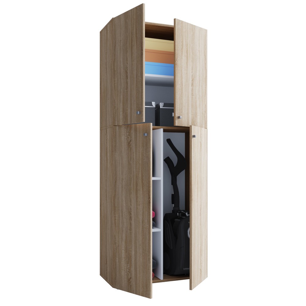 Produktabbildung: VCM Putzmittelschrank Lona, Sonoma-Eiche