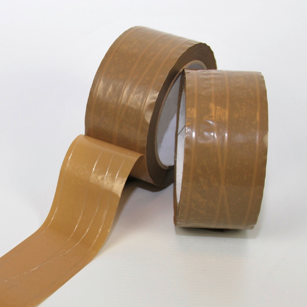 Produktabbildung: PVC-Klebeband, BxL 50 mm x 66 lfm, braun, 36 Stk/VE, verstärkt mit 3 Längsfäden und 1 Sinusfaden