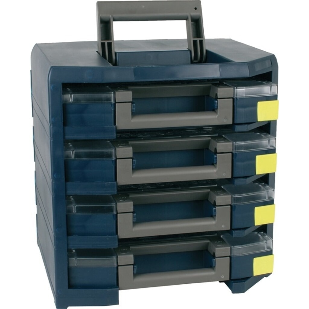 Produktabbildung: raaco Sortimentskastentresor boxxser, 4 Fächer mit 4 Sortimentskästen, B347xT342xH305mm, Polypropylen