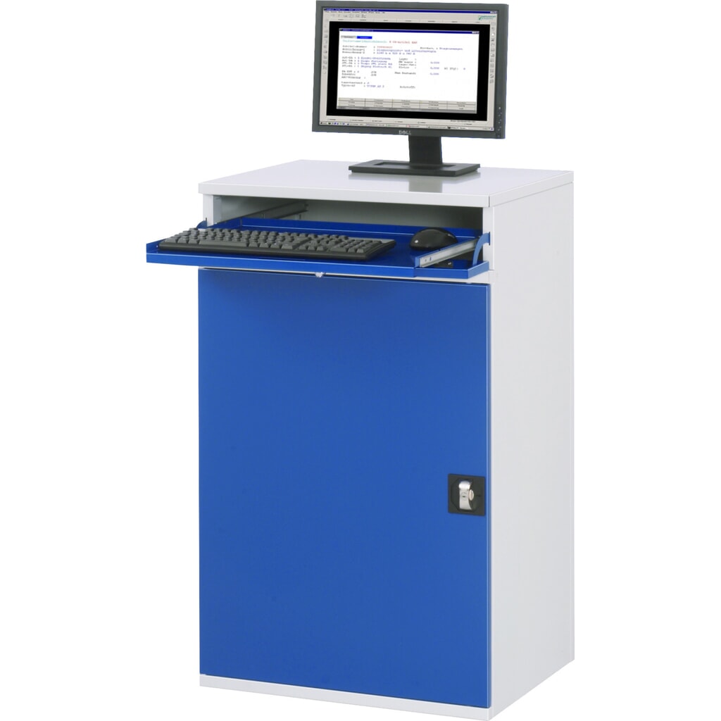 Produktabbildung Nr. 2: RAU Computer-Schrank, HxBxT 1.060 x 650 x 520 mm, mit 1 Flügeltür und Tastaturauszug