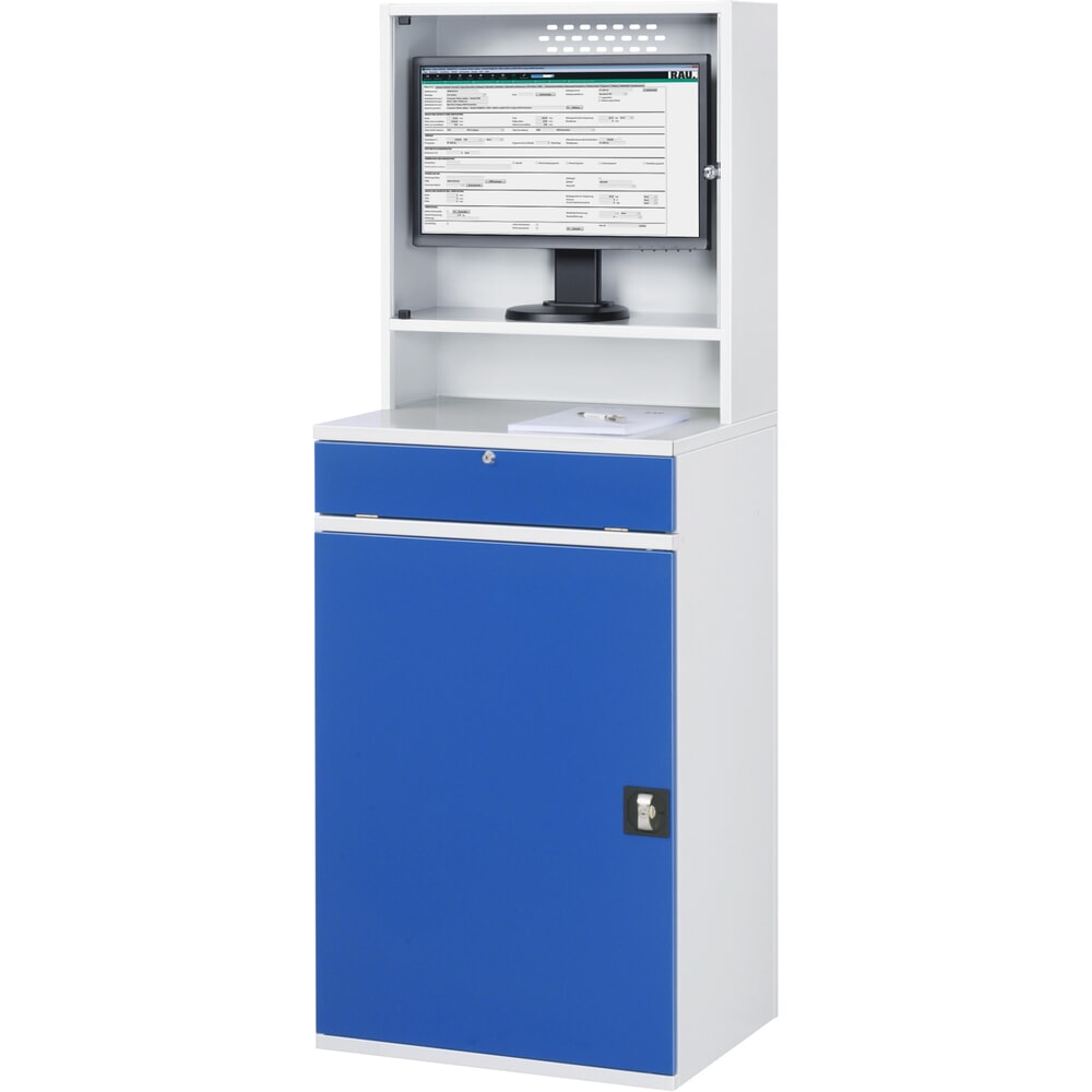 Produktabbildung Nr. 3: RAU Computer-Schrank, Monitorgehäuse, Tastaturauszug, Flügeltür, Schubladenanzahl x H x B: 2 x 80 x 570 mm