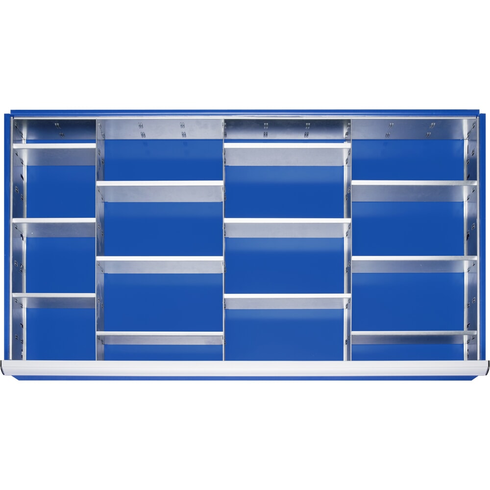 Produktabbildung: RAU Einteilungsset für Schublade, HxBxT 150 x 1.055 x 560 mm, mit 4-tlg. Rasterleisten-Set und 3 Trennwände, Grösse XXL für Fronthöhe 180-360 mm