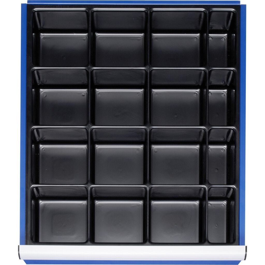 RAU Einteilungsset für Schublade, HxBxT 90 x 490 x 560 mm, mit Kleinteileinsatz, Grösse L für Fronthöhe 120-360 mm Produktabbildung: RAU Einteilungsset für Schublade, HxBxT 90 x 490 x 560 mm, mit Kleinteileinsatz, Grösse L für Fronthöhe 120-360 mm