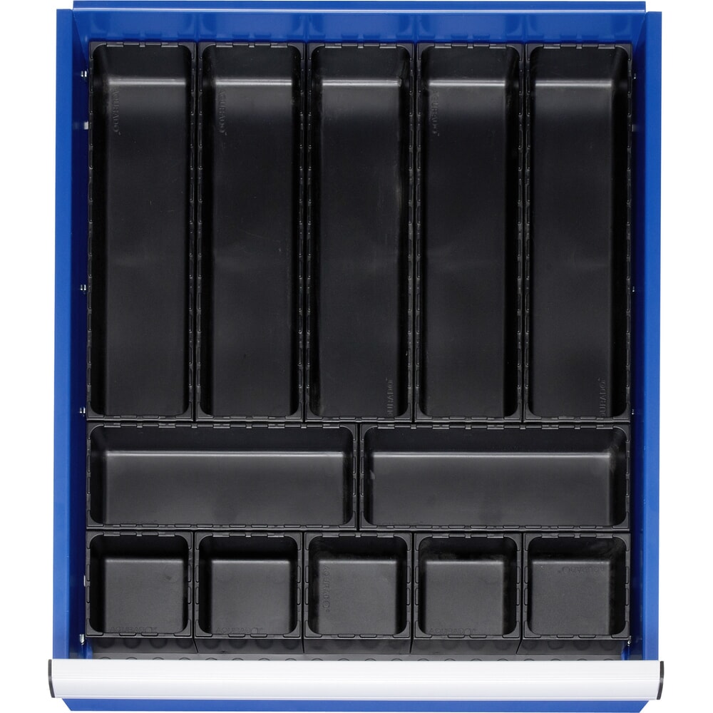 Produktabbildung: RAU Einteilungsset für Schublade, HxBxT 48 x 490 x 560 mm, mit Bodenplatte und 5 Boxen, Grösse L für Fronthöhe 60-360 mm