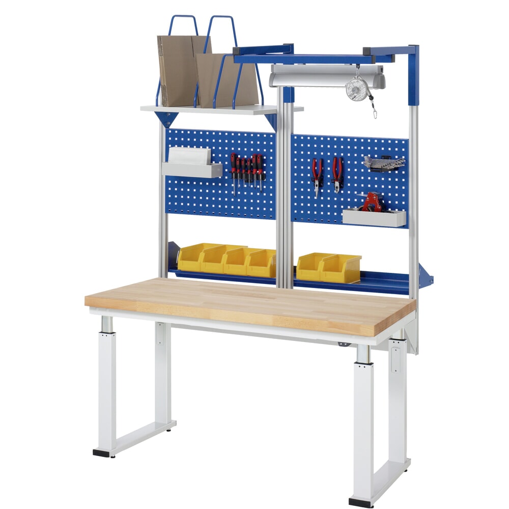 Produktabbildung Nr. 8: RAU elektrisch höhenverstellbare Werkbank Serie adlatus 600, HxBxT 740-1.140 x 750 x 700 mm, Arbeitsplatte Buche