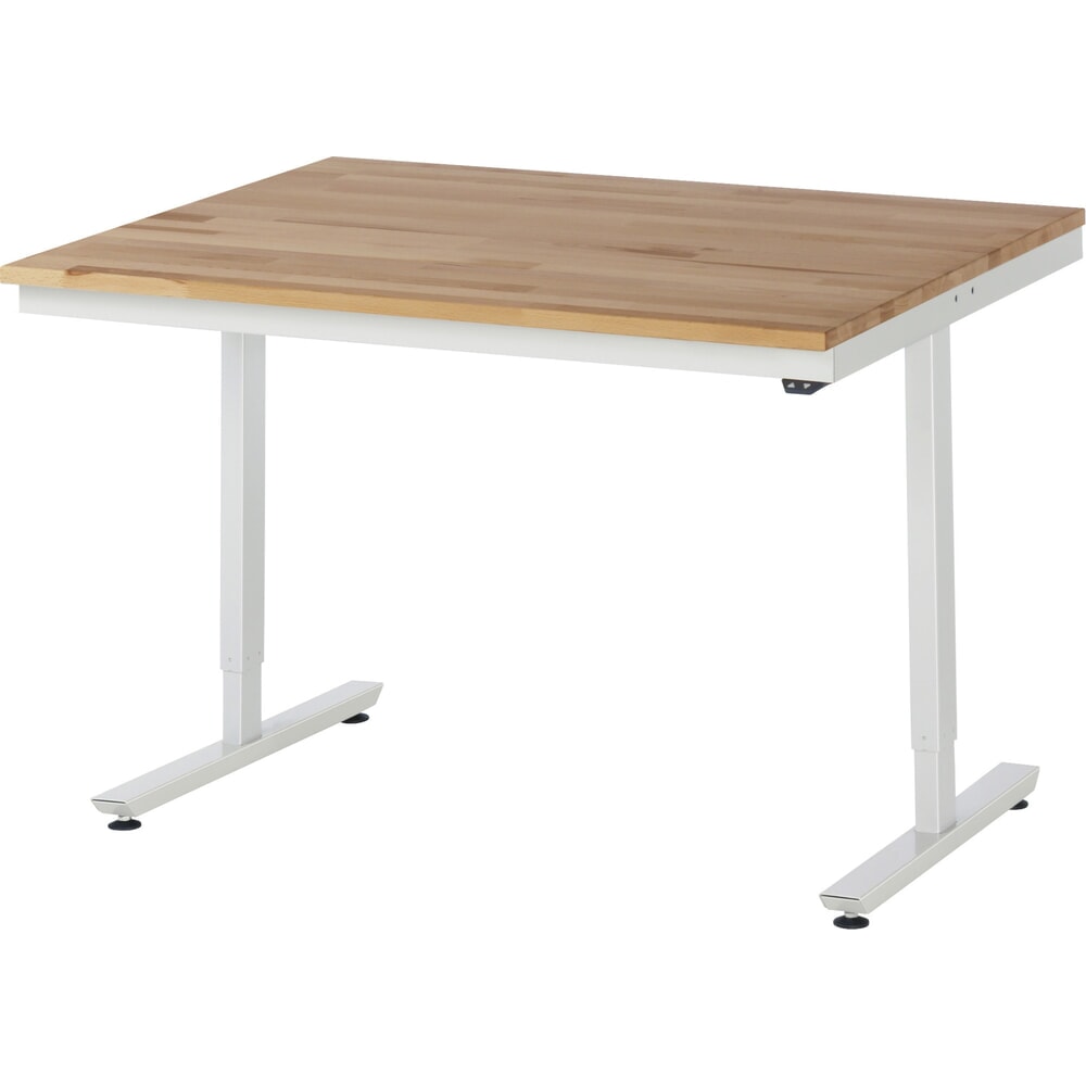 Produktabbildung: RAU elektrisch höhenverstellbarer Werktisch Serie adlatus 150, HxBxT 720-1.120 x 1.250 x 1.000 mm, Arbeitsplatte Buche-Massiv