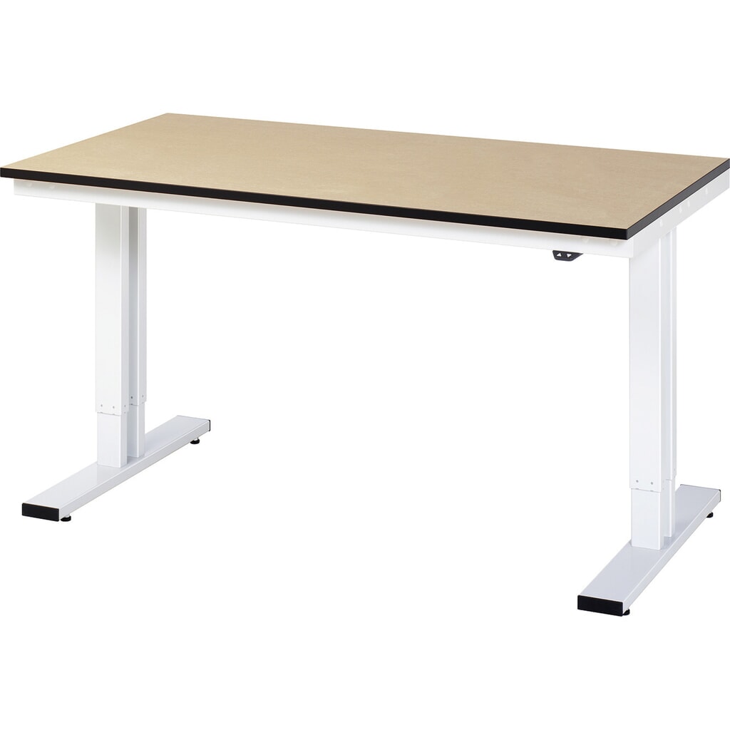 RAU elektrisch höhenverstellbarer Werktisch Serie adlatus 300, HxBxT 720-1.120 x 1.500 x 800 mm, MDF Arbeitsplatte Produktabbildung: RAU elektrisch höhenverstellbarer Werktisch Serie adlatus 300, HxBxT 720-1.120 x 1.500 x 800 mm, MDF Arbeitsplatte