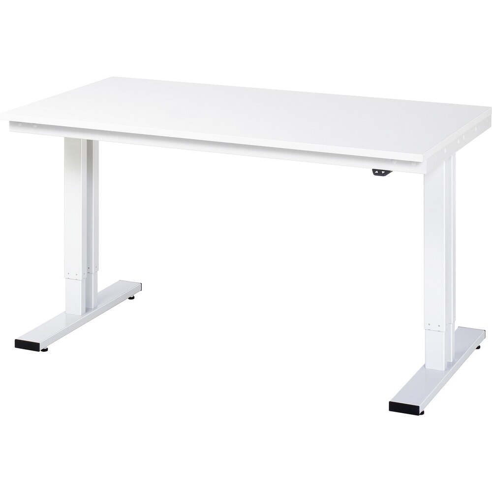 Produktabbildung: RAU elektrisch höhenverstellbarer Werktisch Serie adlatus 300, HxBxT 720-1.120 x 1.500 x 800 mm, melaminharzbeschichtete Arbeitsplatte