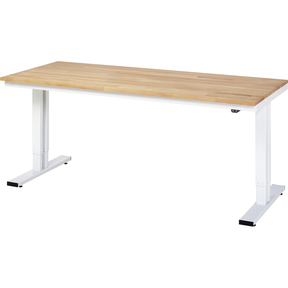 Produktabbildung: RAU elektrisch höhenverstellbarer Werktisch Serie adlatus 300, HxBxT 720-1.120 x 2.000 x 800 mm, Arbeitsplatte Buche