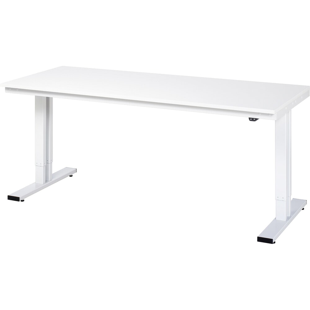 Produktabbildung: RAU elektrisch höhenverstellbarer Werktisch Serie adlatus 300, HxBxT 720-1.120 x 2.000 x 800 mm, melaminharzbeschichtete Arbeitsplatte