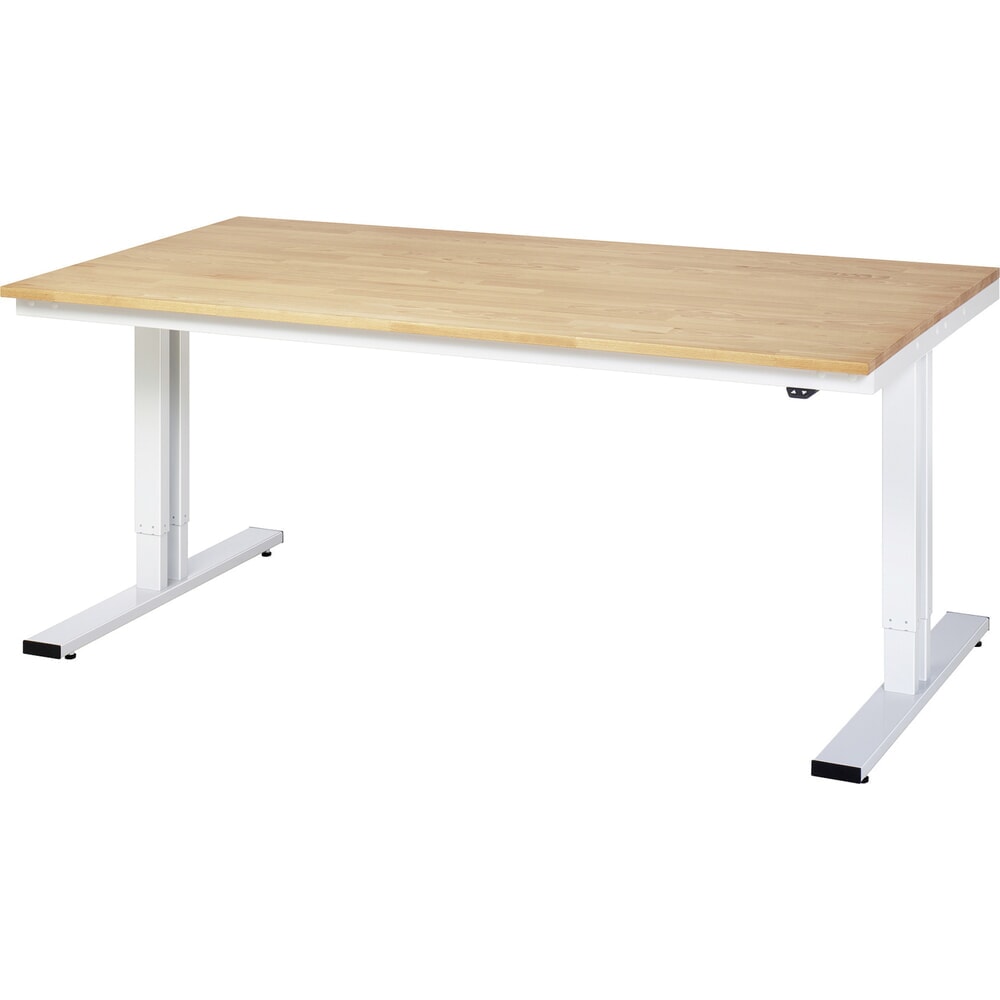 Produktabbildung: RAU elektrisch höhenverstellbarer Werktisch Serie adlatus 300, HxBxT 720-1.120 x 2.000 x 1.000 mm, Arbeitsplatte Buche