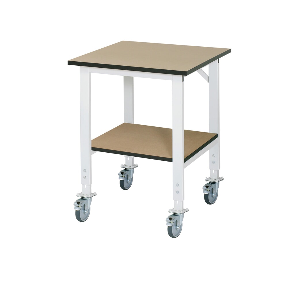 Produktabbildung Nr. 1: RAU höhenverstellbarer, mobiler Werktisch Serie TOM, HxBxT 910-1.230 x 750 x 800 mm, MDF Arbeitsplatte