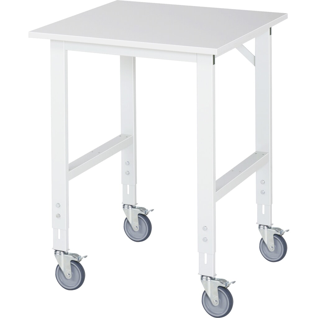 RAU höhenverstellbarer, mobiler Werktisch Serie TOM, Höhe 910-1.230 mm, BxT 750 x 800 mm, Arbeitplatte Melamin-Belag Produktabbildung Nr. 1: RAU höhenverstellbarer, mobiler Werktisch Serie TOM, Höhe 910-1.230 mm, BxT 750 x 800 mm, Arbeitplatte Melamin-Belag