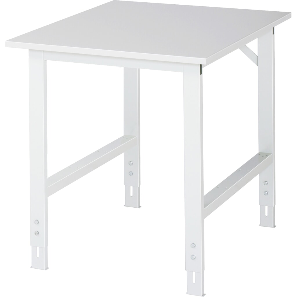 Produktabbildung: RAU höhenverstellbarer Werktisch Serie TOM, HxBxT 760-1.080 x 750 x 1.000 mm, Arbeitsplatte Melamin-Belag