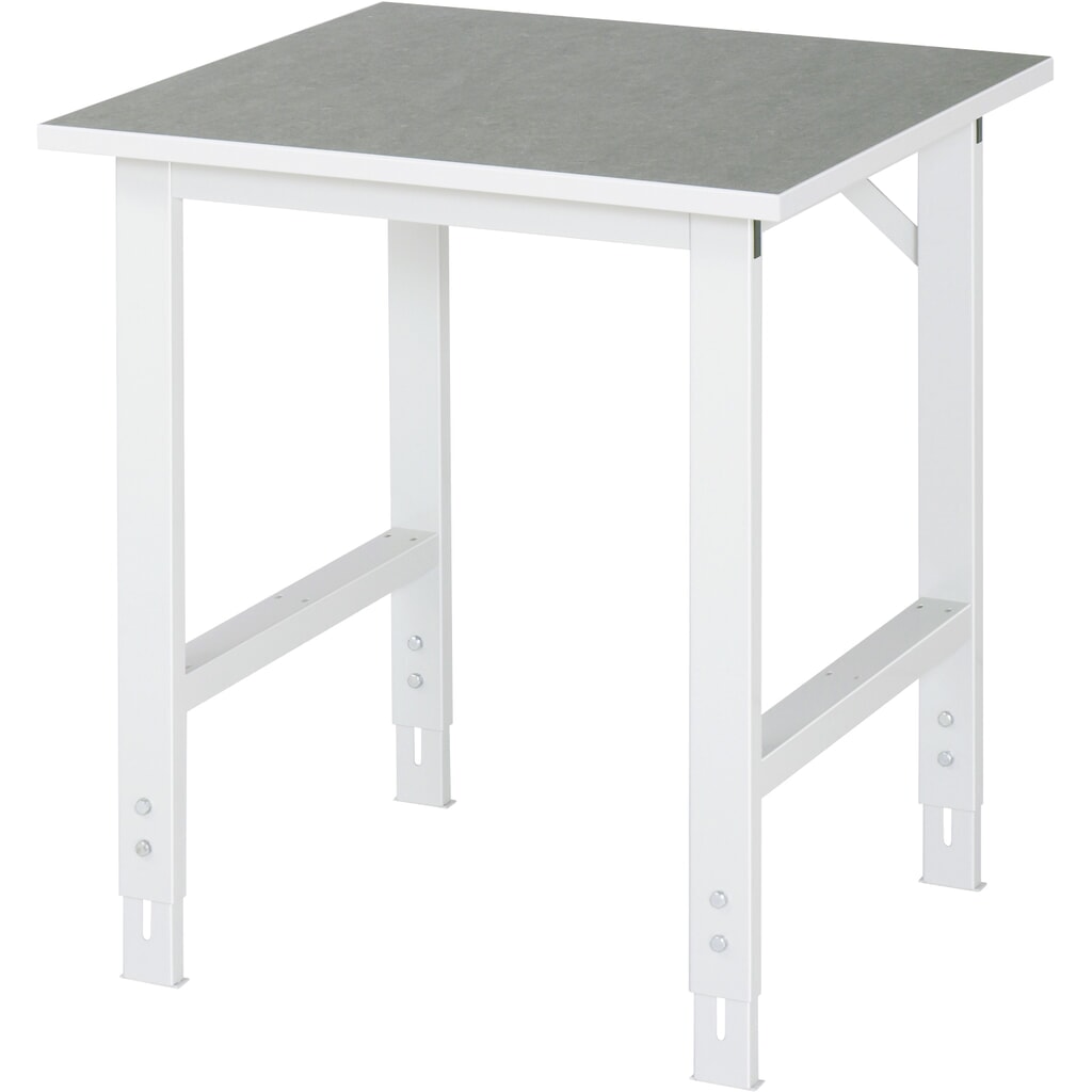 RAU höhenverstellbarer Werktisch Serie TOM, HxBxT 760-1.080 x 750 x 800 mm, Arbeitsplatte Linoleum-/Universal-Belag Produktabbildung: RAU höhenverstellbarer Werktisch Serie TOM, HxBxT 760-1.080 x 750 x 800 mm, Arbeitsplatte Linoleum-/Universal-Belag