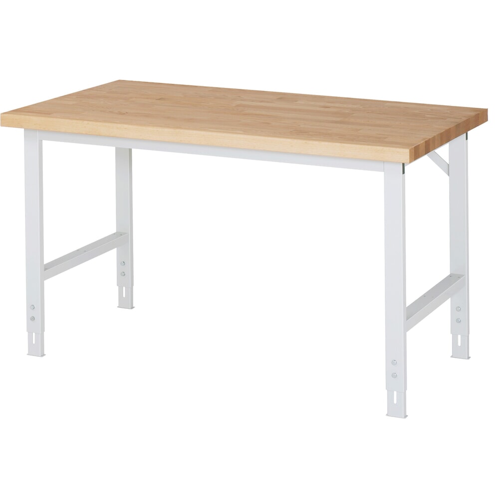 Produktabbildung: RAU höhenverstellbarer Werktisch Serie TOM, HxBxT 780-1.100 x 1.500 x 700 mm, Buche Furnier