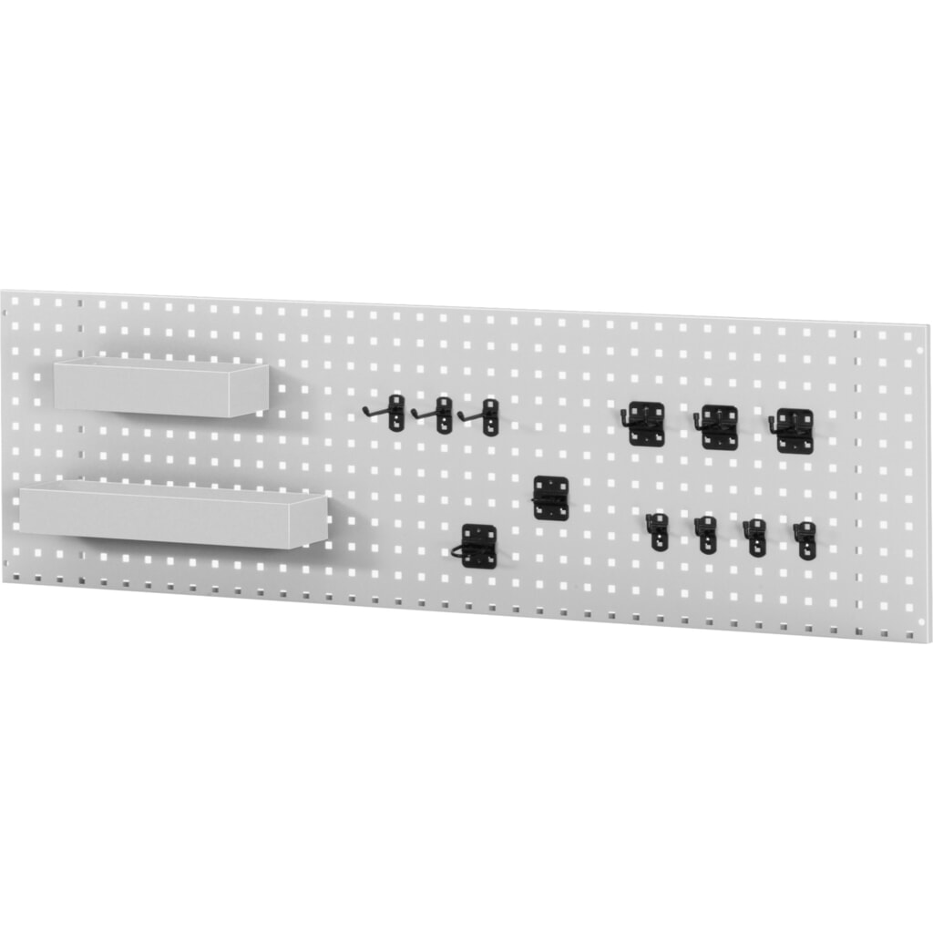 Produktabbildung: RAU Lochplatte zur Wandmontage, HxBxT 450 x 750 x 15 mm, inklusive Halterset