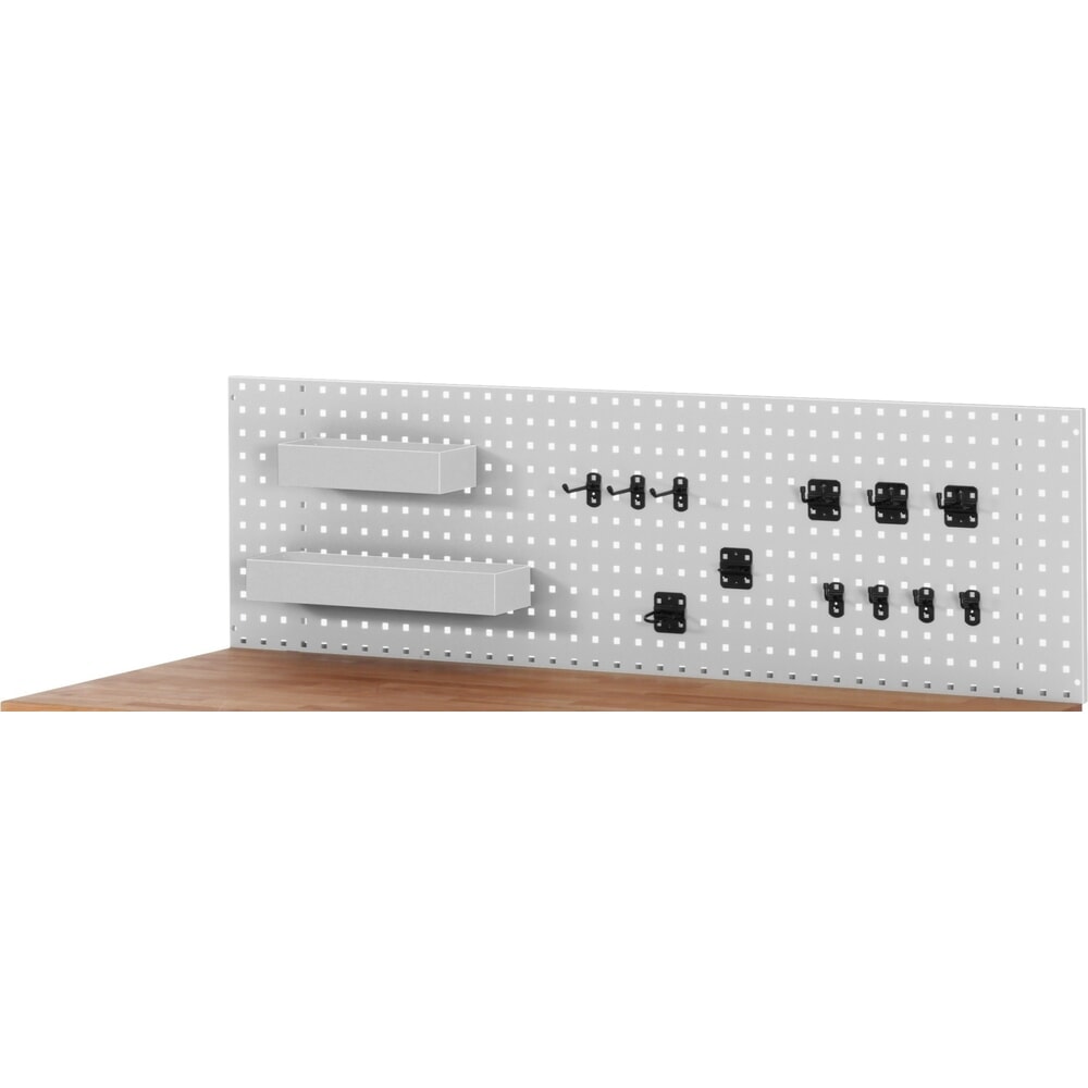 Produktabbildung: RAU Werkbank-Aufbau, Lochplatte zur Selbstmontage, HxBxT 450 x 750 x 15 mm, inklusive Halterset