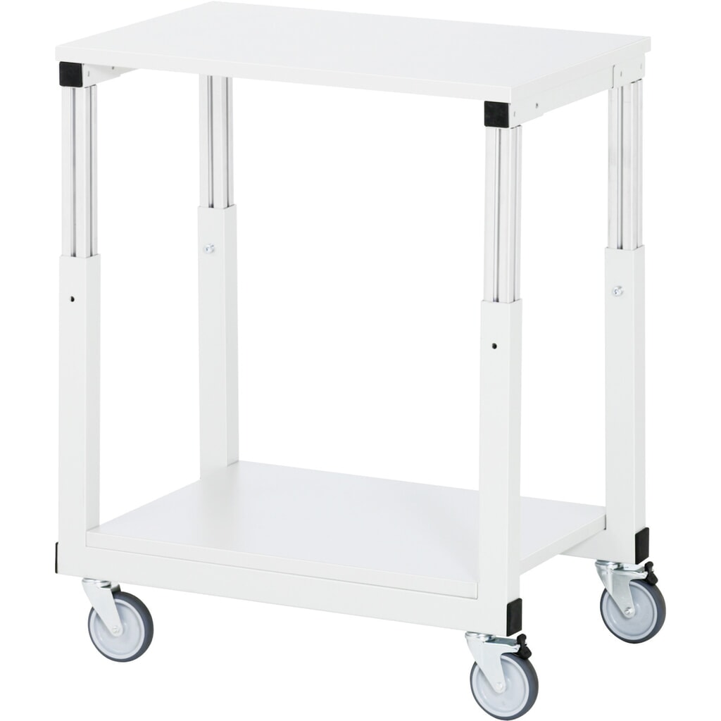 RAU mobiler Arbeitstisch Serie E, HxBxT 650-1.000 x 500 x 700 mm, Arbeitsplatte Melamin-Belag Produktabbildung: RAU mobiler Arbeitstisch Serie E, HxBxT 650-1.000 x 500 x 700 mm, Arbeitsplatte Melamin-Belag