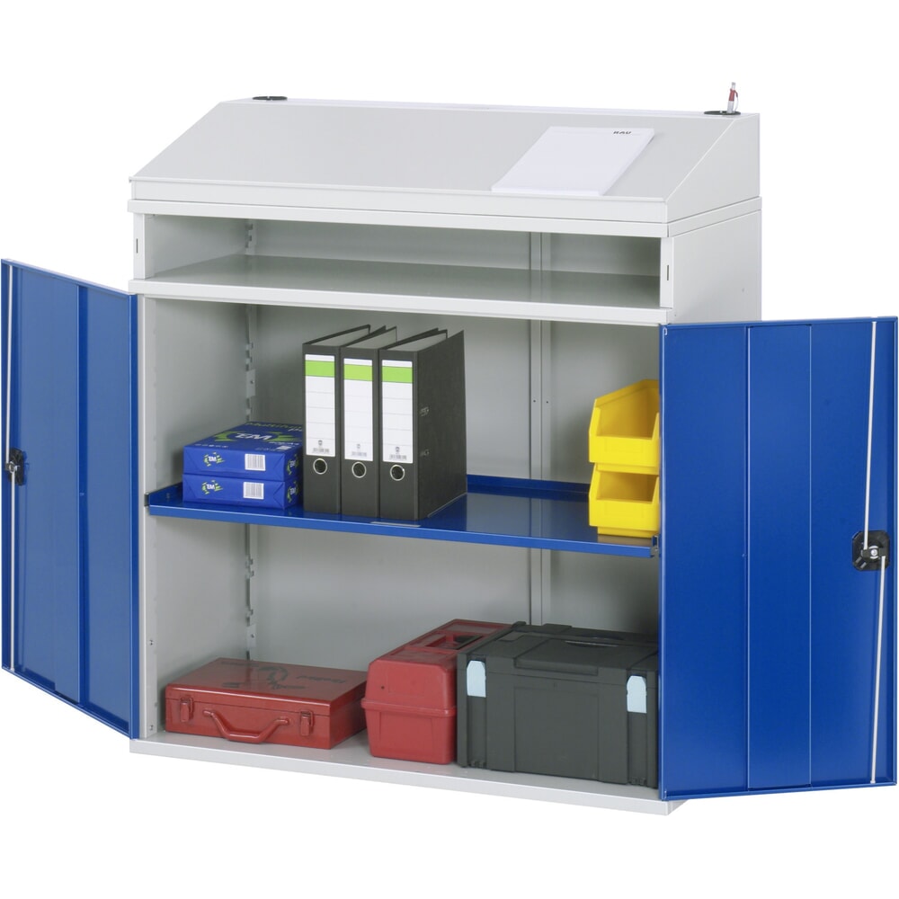 Produktabbildung: RAU Pultschrank, HxBxT 1.110-1.220 x 1.100 x 520 mm, ohne Schubladen