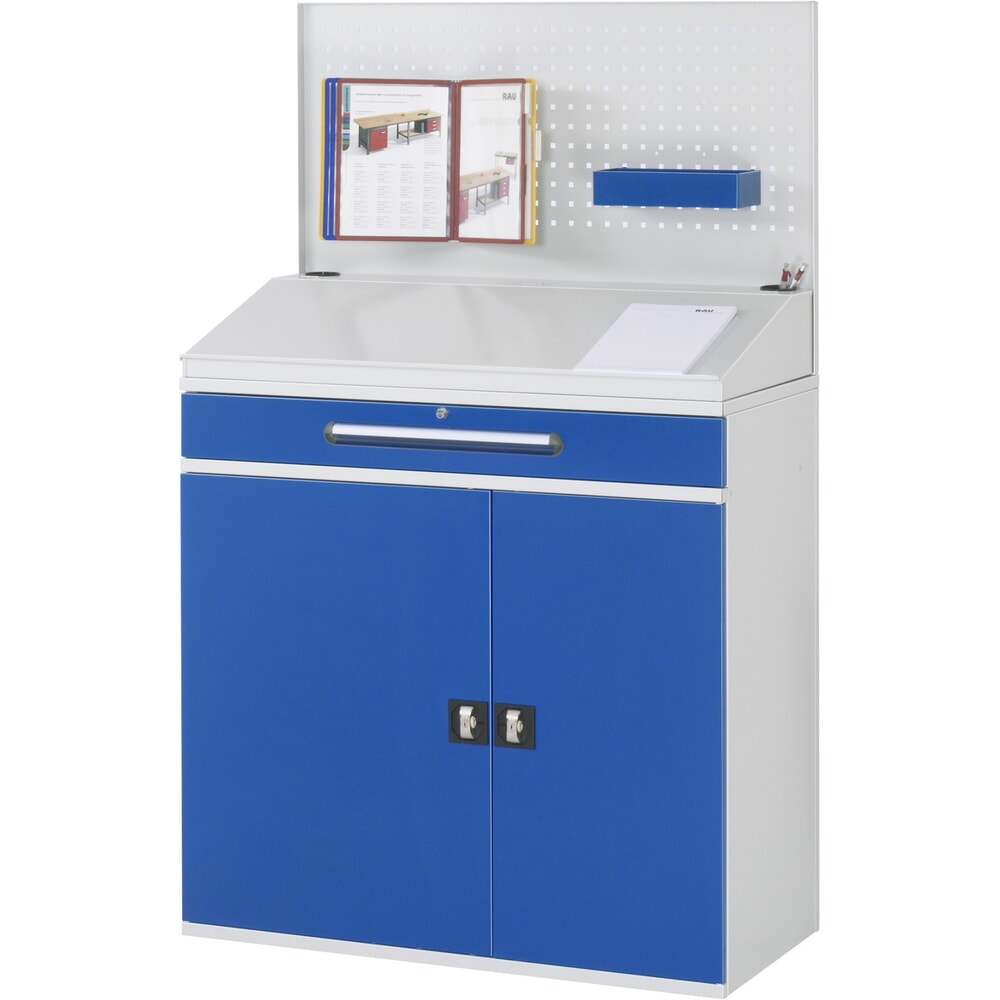 Produktabbildung Nr. 2: RAU Pultschrank, HxBxT 1.110-1.770 x 1.100 x 520 mm, Schubladen 1 x 80, 1 x 120 mm