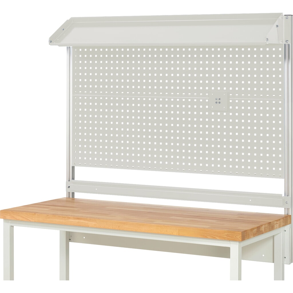 RAU Werkbank-Aufbau, HxBxT 1.130 x 1.500 x 350 mm, mit 1 neigbaren Metallablage, 1 Halteschiene und 1 Flachbildschirmhalter, Komplettset 02 für Produktbreite 1.500 mm Produktabbildung Nr. 2: RAU Werkbank-Aufbau, HxBxT 1.130 x 1.500 x 350 mm, mit 1 neigbaren Metallablage, 1 Halteschiene und 1 Flachbildschirmhalter, Komplettset 02 für Produktbreite 1.500 mm