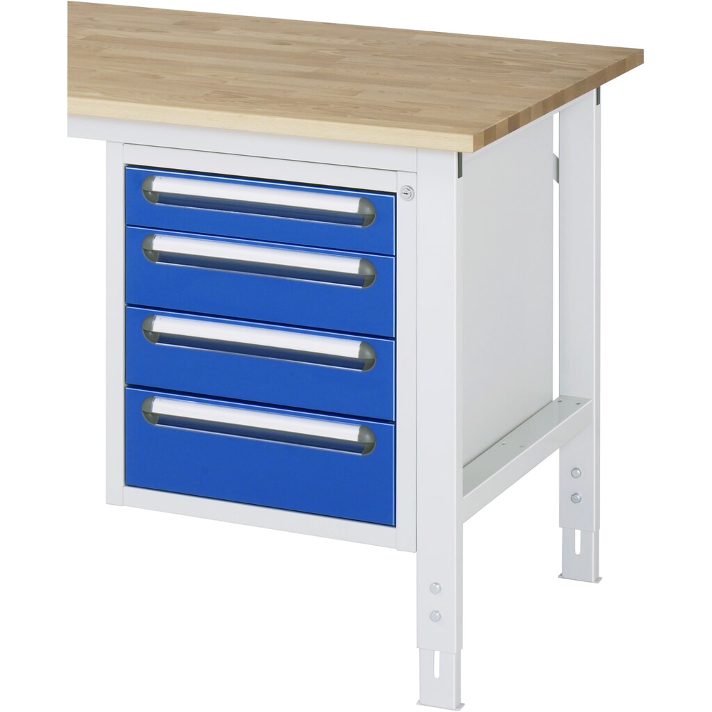 RAU Unterbau-Container für Werktisch Serie Tom, HxBxT 545 x 480 x 600 mm, mit 4 Schubladen Produktabbildung Nr. 2: RAU Unterbau-Container für Werktisch Serie Tom, HxBxT 545 x 480 x 600 mm, mit 4 Schubladen