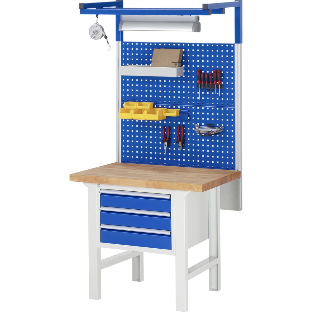 Produktabbildung Nr. 6: RAU Werkbank Serie 7000, 1 Container, HxBxT 840 x 1.000 x 900 mm, 4 x 90%-Auszug-Schubladen 1 x 60, 2 x 90, 1 x 120 mm, Schubladen-TK 100 kg