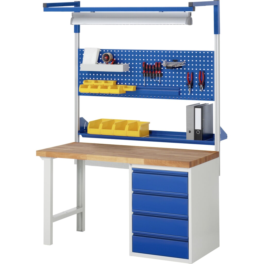 Produktabbildung Nr. 6: RAU Werkbank Serie 7000, 1 Container, HxBxT 890 x 1.500 x 700 mm,  5 Schubladen mit integrierter Griffleiste